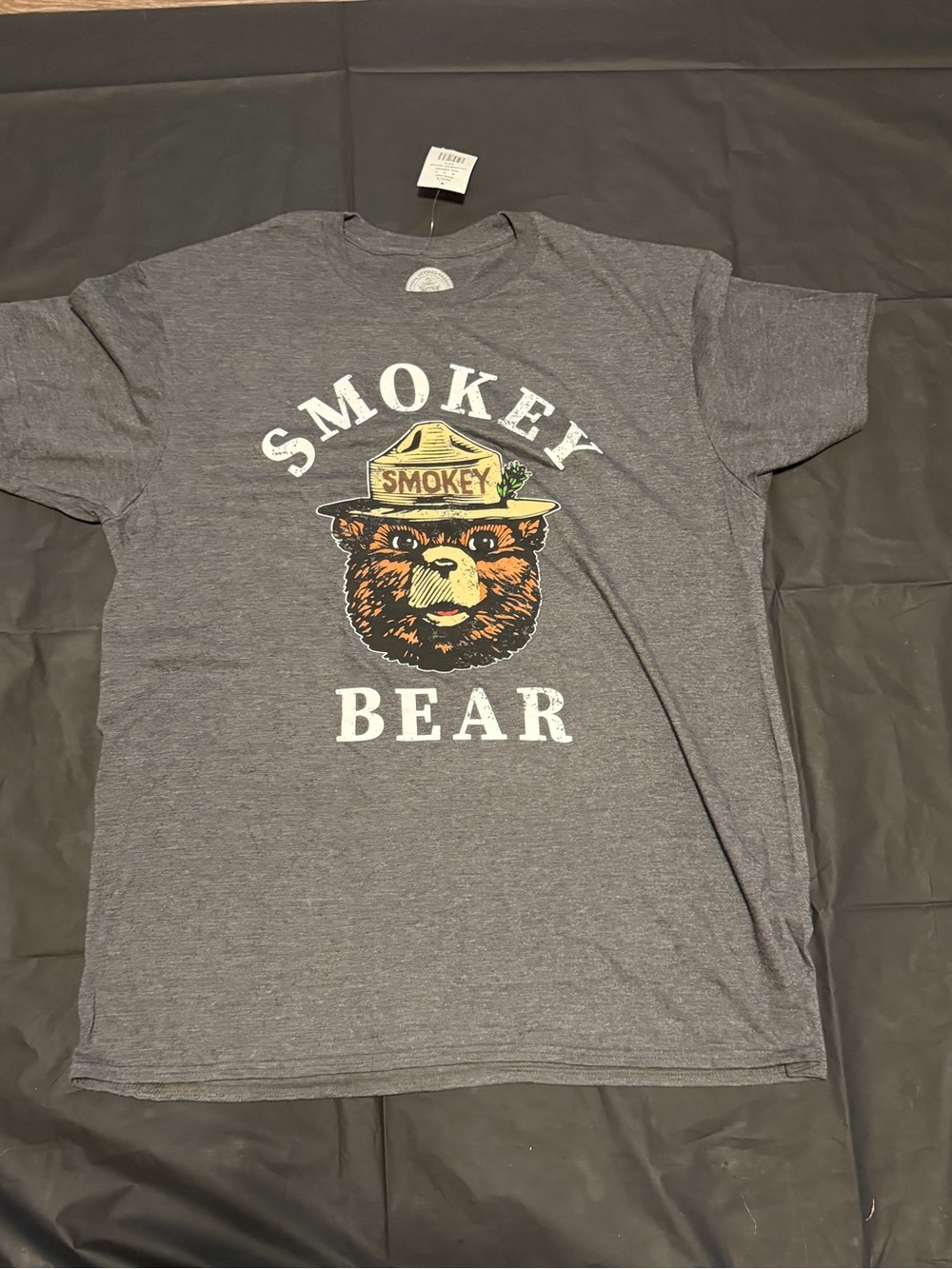 Smokey Bear Graphic T-Shirt XL Charcoal Heather Official Licensed Tee